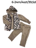 Dziewczęcy komplet 3-częściowy z kamizelką w panterkę - obrazek 4