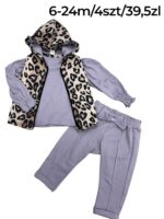 Dziewczęcy komplet 3-częściowy z kamizelką w panterkę - obrazek 5