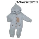 Niemowlęcy włóczkowy kombinezon z kapturem - obrazek 2