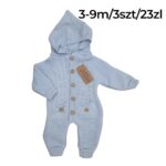 Niemowlęcy włóczkowy kombinezon z kapturem