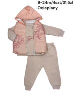 Ocieplany komplet dziewczęcy 3-częściowy z kamizelką