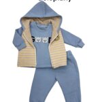 Chłopięcy ocieplany komplet 3-częściowy z kamizelką