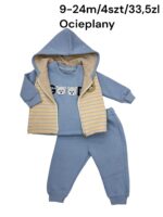 Chłopięcy ocieplany komplet 3-częściowy z kamizelką