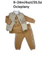 Ocieplany komplet 3-częściowy z kamizelką dla dziewczynki