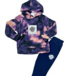 Ocieplany komplet dresowy tie-dye