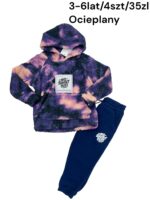 Ocieplany komplet dresowy tie-dye