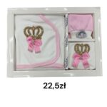 Komplet niemowlęcy 5-częściowy z koroną