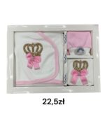 Komplet niemowlęcy 5-częściowy z koroną